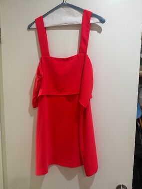 Amanda Uprichard Vibrant Coral-Red Sleeveless Dress